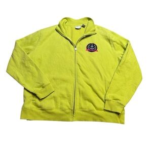 ✨ Lakegirl XXL Lime Green Zip Track Jacket Anchor Logo Fleece ✨